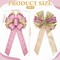 6 Pcs Large Christmas Bows, 10" x 20" Velvet Glitter Christmas Bow for Wreath Tree Topper Ornament Bow for Xmas Home Indoor Outdoor Front Door(Pink, Gold)